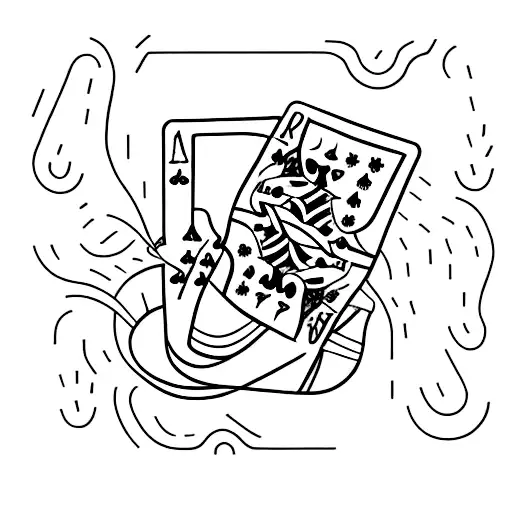 playing cards with cowboy boots on them tattoo design idea