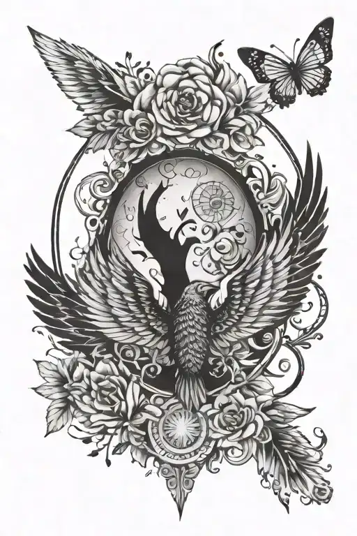 a forearm tattoo, which should contain the names Pappa, Amma and Arya.  prefered to be in a circle and wings tattoo design idea