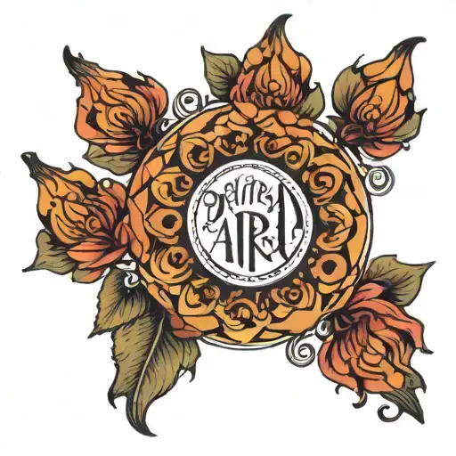 a forearm tattoo, which should contain the names Pappa, Amma and Arya.  prefered to be in a circle along with a small ci tattoo design idea