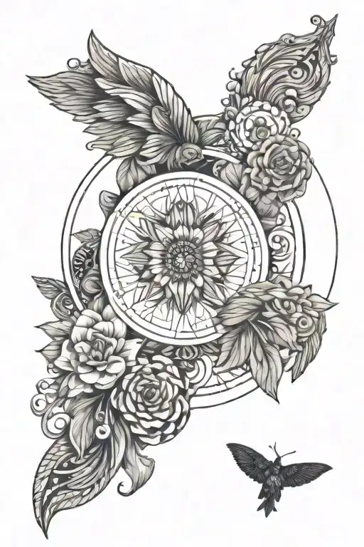 a forearm tattoo, which should contain the names Pappa, Amma and Arya.  prefered to be in a circle and wings tattoo design idea