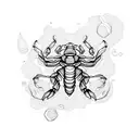 Scorpio, scorpio constellation, chrysanthemum, water, pluto, scorpio glyph tattoo design idea