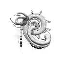 cyberpunk mechanical snake tattoo design idea