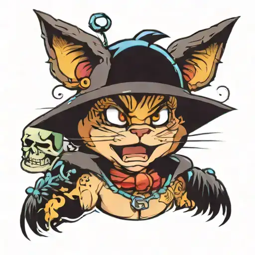 90s cartoon characters tattoo design idea