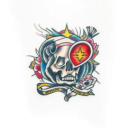 cuervo con un corazón  tattoo design idea