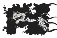 puma leaping tattoo design idea