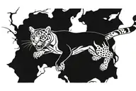 puma leaping tattoo design idea