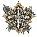 southern gothic cross tattoo design idea