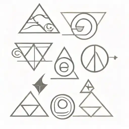 four elements and triathlon symbol incorporated tattoo design idea