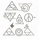 four elements and triathlon symbol incorporated tattoo design idea