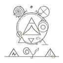 four elements and triathlon symbol incorporated tattoo design idea