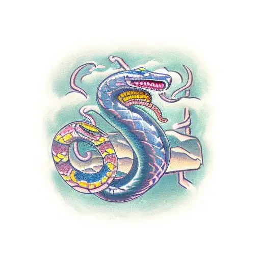 Serpent of Midgard or World Serpent tattoo design idea