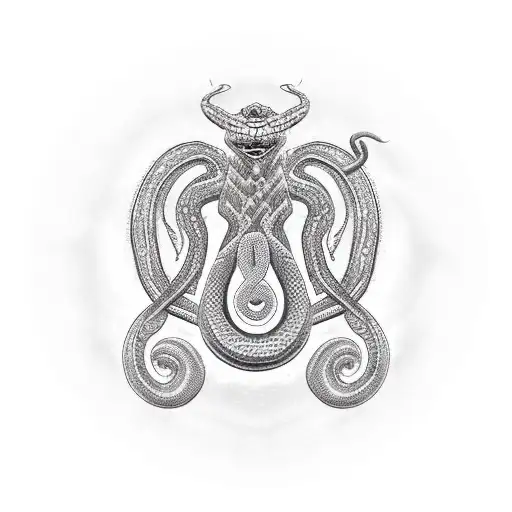 Serpent of Midgard or World Serpent tattoo design idea