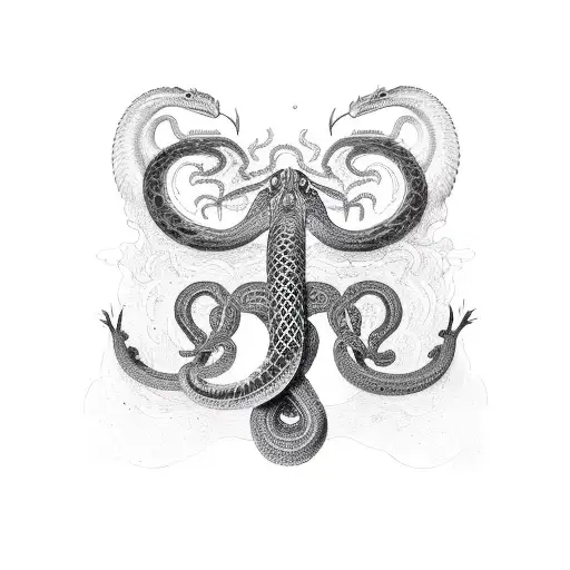 Serpent of Midgard" or "World Serpent" tattoo design idea