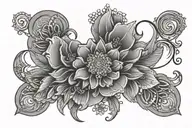 grey mandala galdiolus flower virgo zodiac sign tattoo design idea