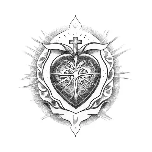 Sacred Heart tattoo design idea