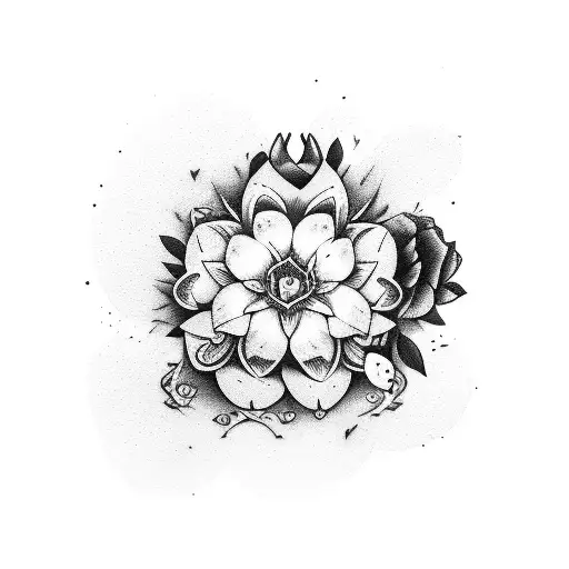 palabra mi negra entre un corazón y una rosa azul  tattoo design idea