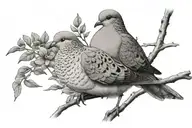Mourning Dove perched tattoo design idea
