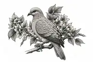 Mourning Dove perched tattoo design idea