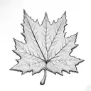maple leaf with compass and trees  tattoo design idea