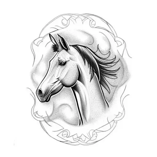 Branding tattoo of a mare with the initial J tattoo design idea