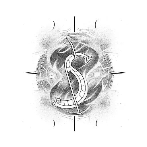 tattoo of branding with fire with the initial J tattoo design idea