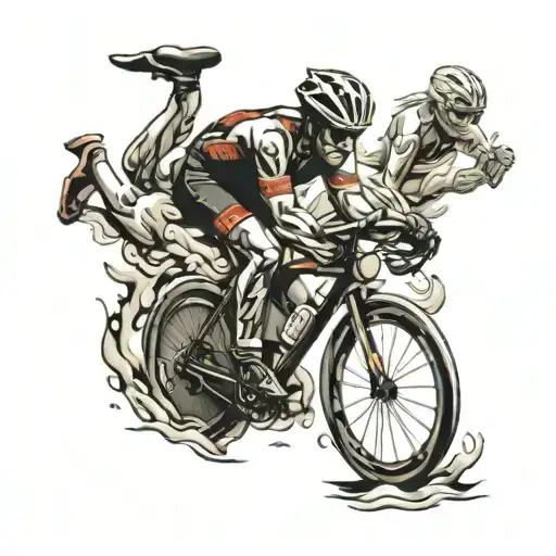 TRIATHLON SPORT tattoo design idea