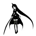 scythe girl with innocent looking face pin up tattoo design idea
