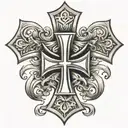 Iron cross on an elbow, but make it kinda hidden tattoo design idea