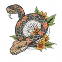 Imagine a snake wrapping around your entire arm, from your shoulder to your wrist. - tattoo design idea