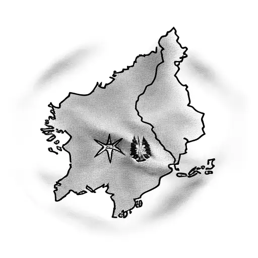 lebanon flag in Lebanon map tattoo design idea