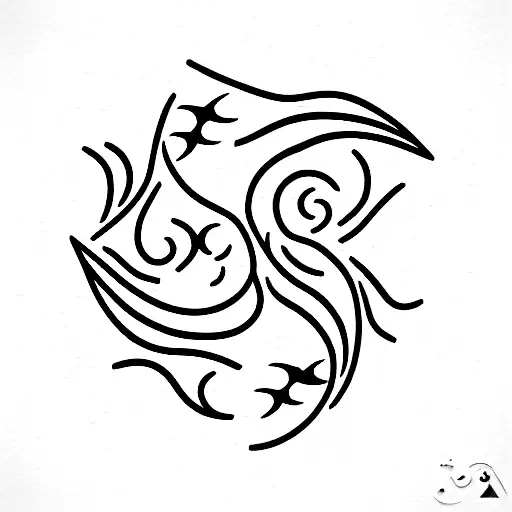 pisces and virgo zodiac sign tattoo design idea