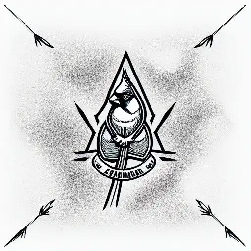 cardinal sleeve tattoo design idea