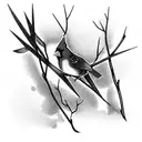 red cardinal on black background tattoo design idea