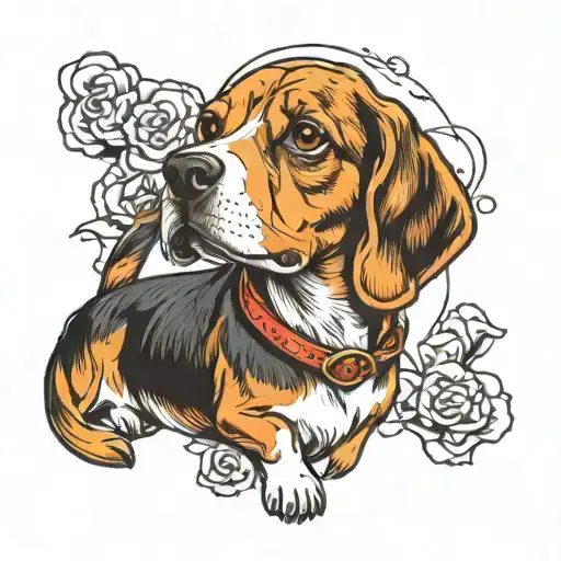 beagle dog tattoo design idea