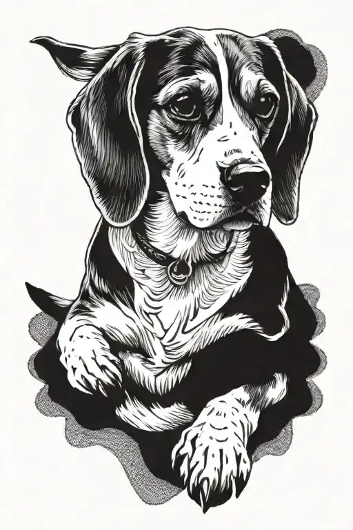beagle dog tattoo design idea