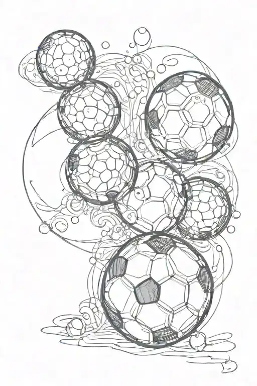 soccer ball, 3 hearts tattoo design idea