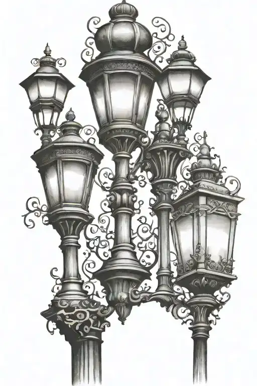 28 lamp posts tattoo design idea