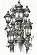 28 lamp posts tattoo design idea
