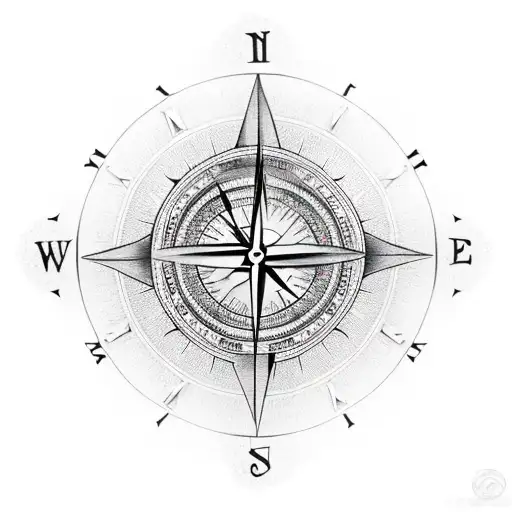 Broken clock with compass tattoo design idea