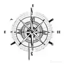 Broken clock + compass tattoo design idea