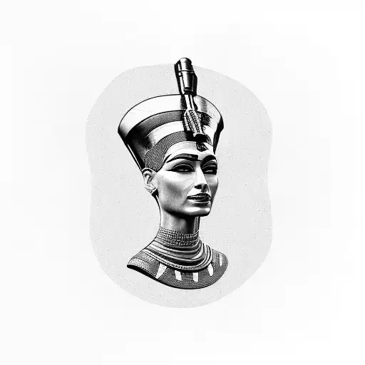 Nefertiti portrait with a modern twist tattoo design idea