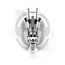 Nefertiti's face adorned with blackwork hieroglyphics tattoo design idea