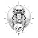 dumb monkey but as a skull tattoo design idea