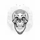 dumb monkey but as a skull tattoo design idea