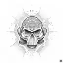 dumb monkey but as a skull tattoo design idea