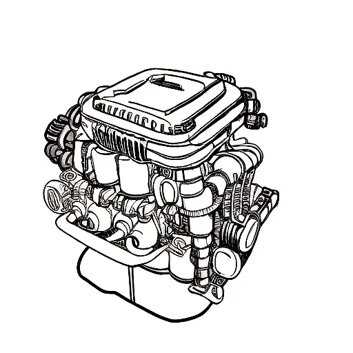 car engine tattoo design idea