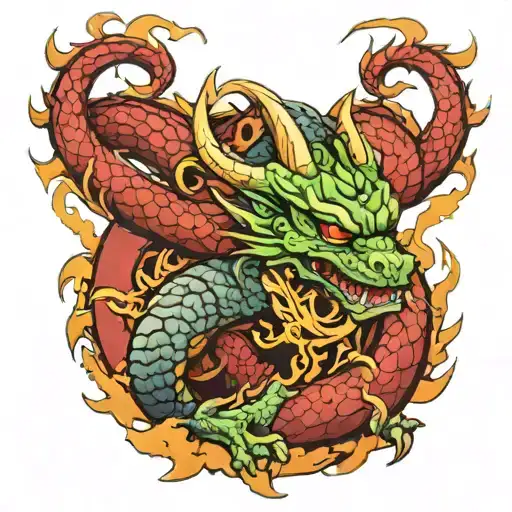 chinese dragon master chief from halo tattoo design idea