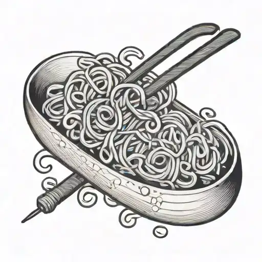 quit don't quit noodles tattoo design idea