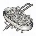 quit don't quit noodles tattoo design idea