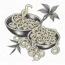 quit don't quit noodles tattoo design idea